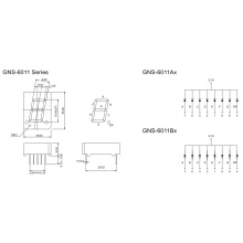 0,6 pulgadas 1 dígito 7 segmento de visualización (GNS-6011Ax-Bx)